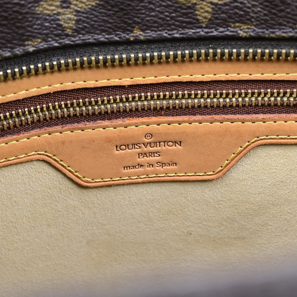LOUIS VUITTON Logo Luco Shoulder Tote Bag Monogram Leather Brown M51155 34YG857