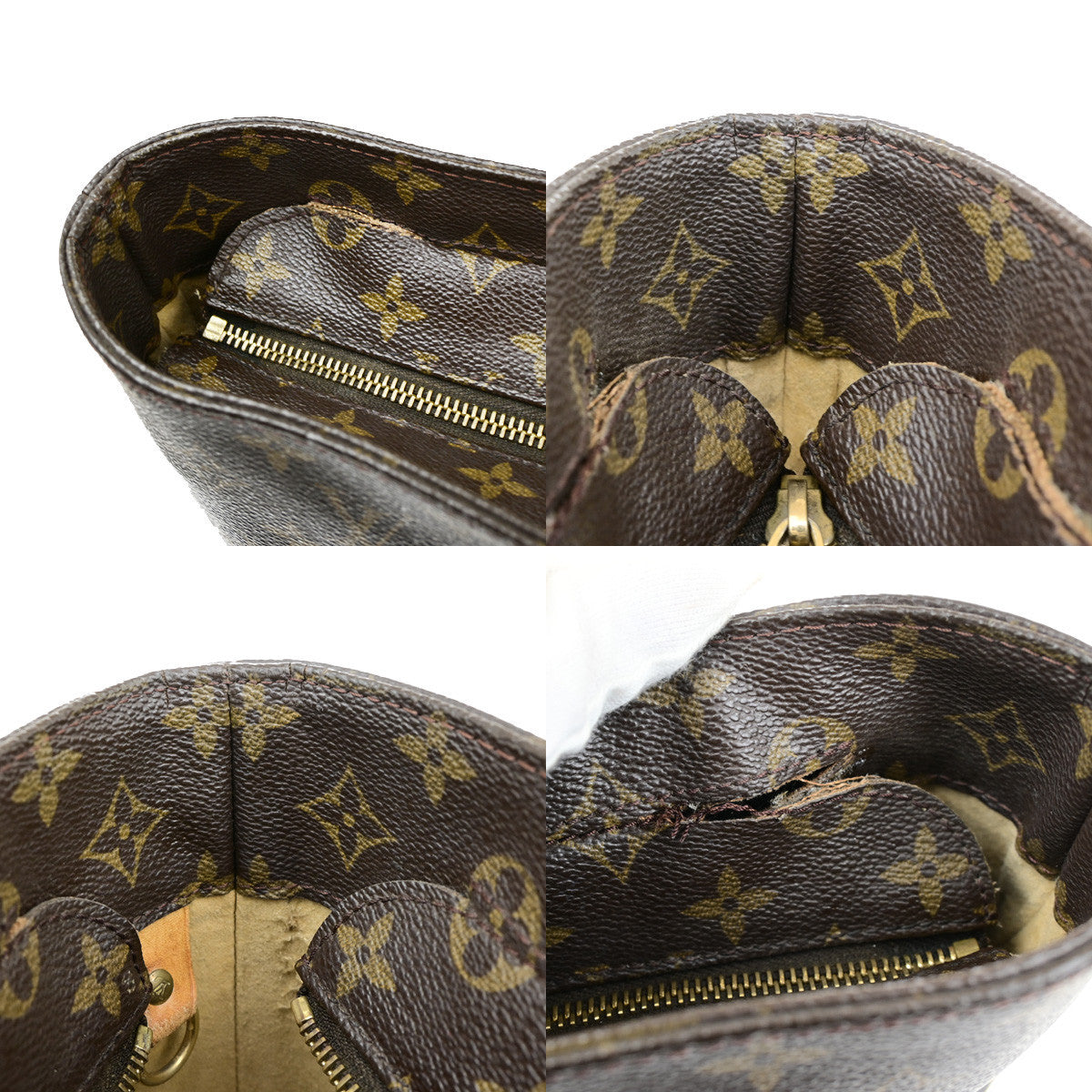 LOUIS VUITTON Logo Luco Shoulder Tote Bag Monogram Leather Brown M51155 34YG857