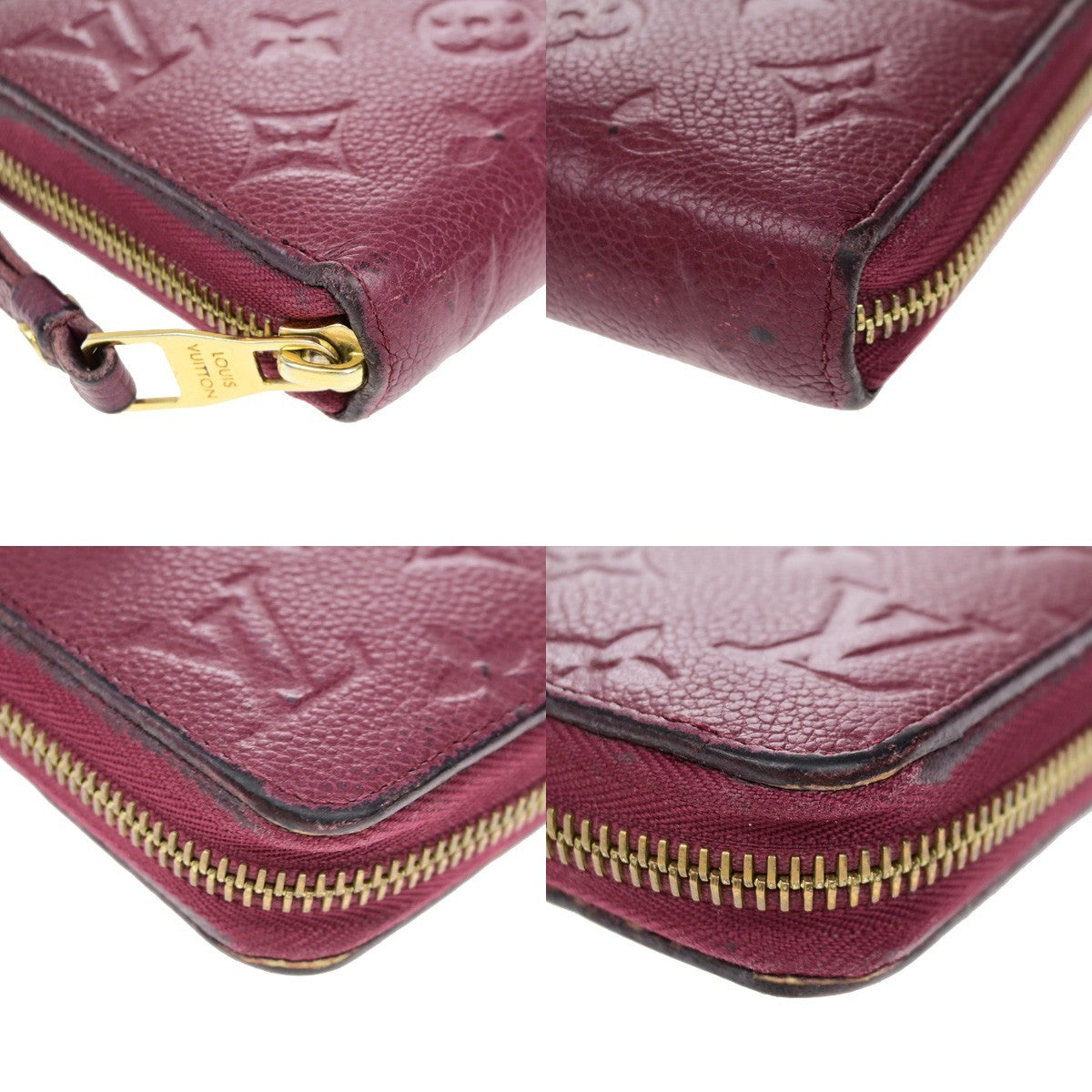 LOUIS VUITTON Zippy Wallet Long Purse Monogram Empreinte Red M60359 61YH023