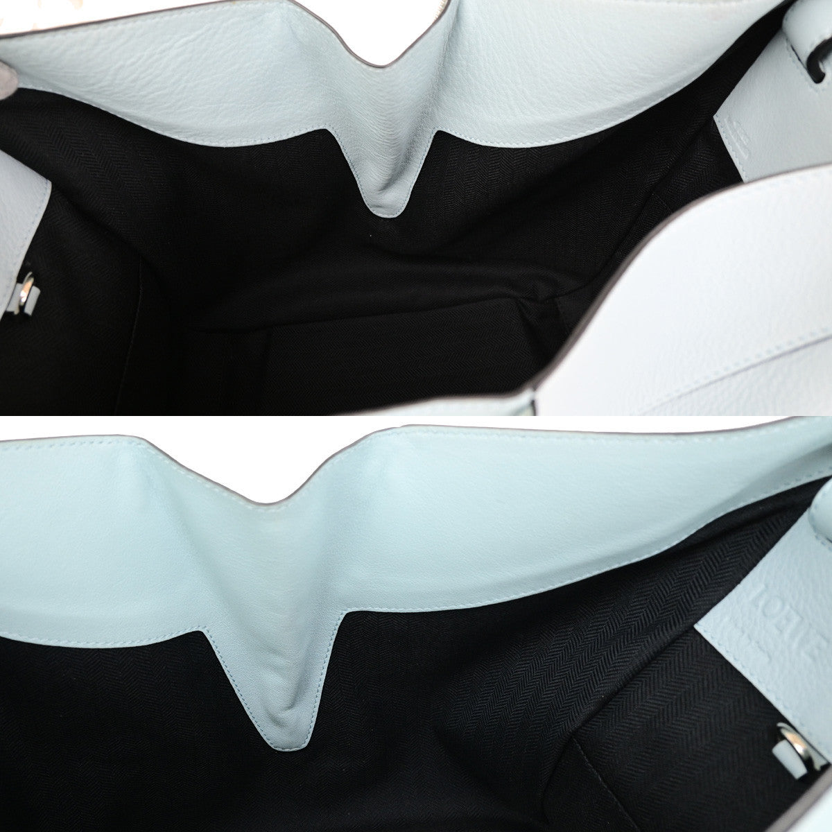 LOEWE Logo Hammock 2Way Shoulder Hand Bad Leather Light Blue SHW Spain 43RK865