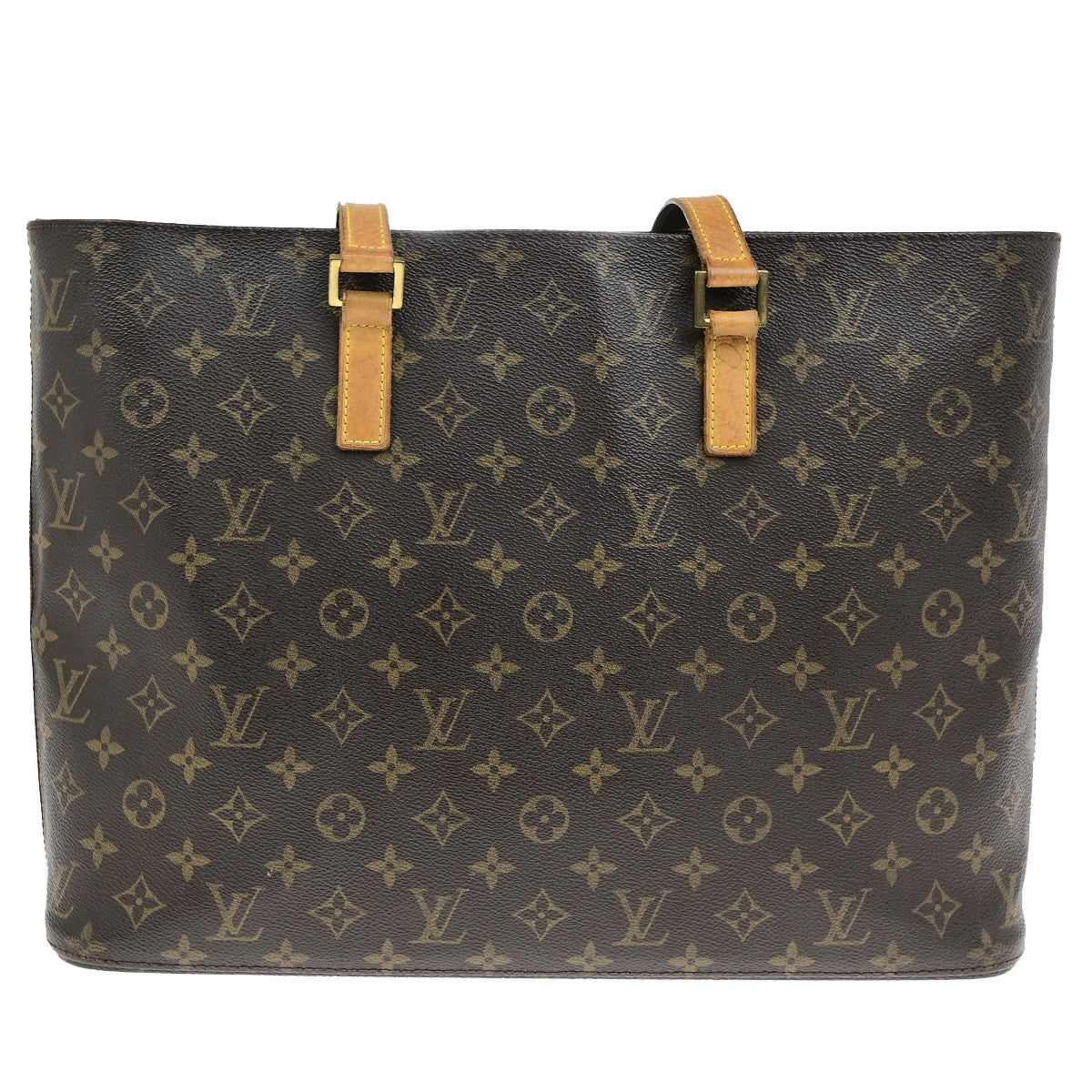 LOUIS VUITTON Logo Luco Shoulder Tote Bag Monogram Leather Brown M51155 34YG857
