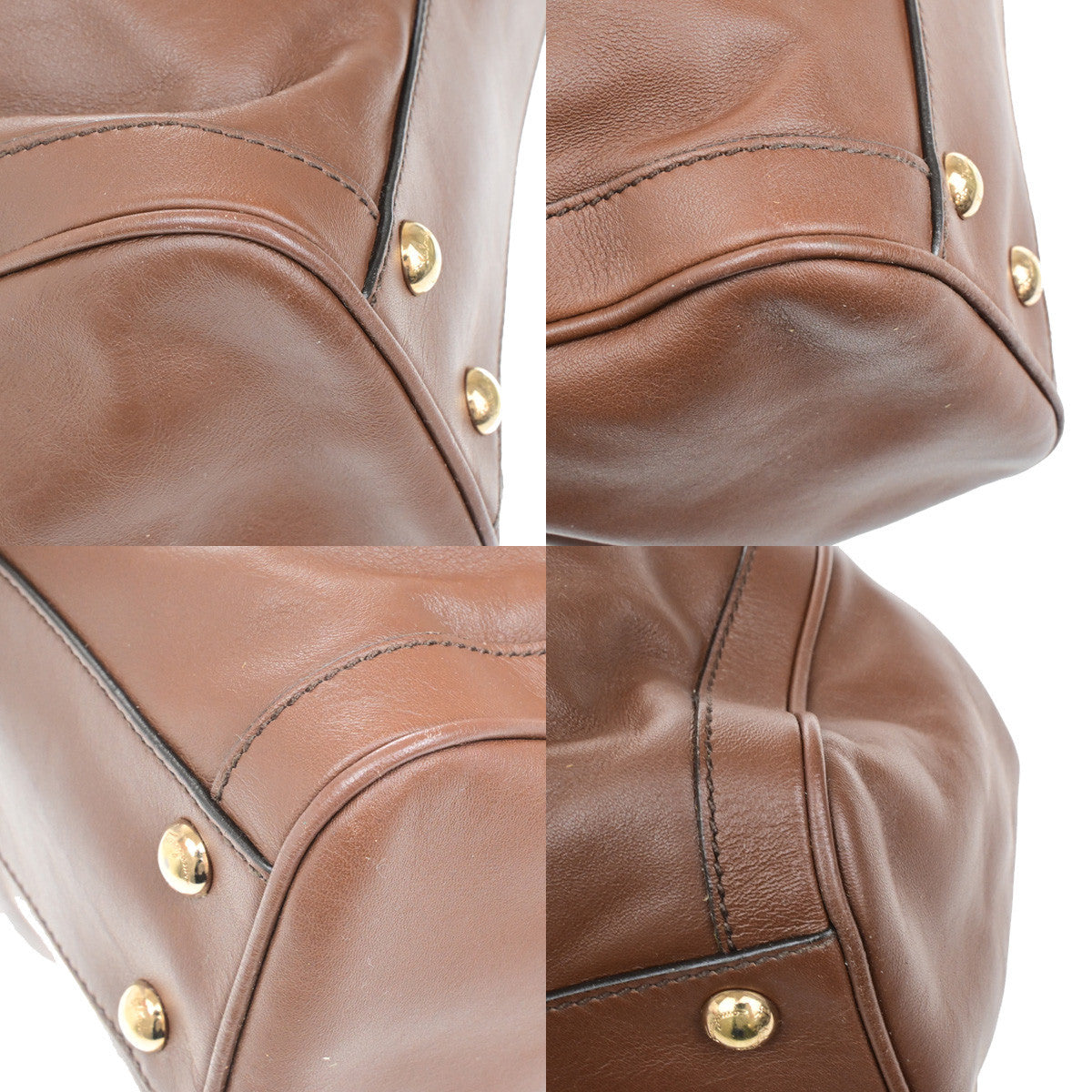 SALVATORE FERRAGAMO Logo Gancini Shoulder Hobo Bag Leather Brown GHW 67YG967