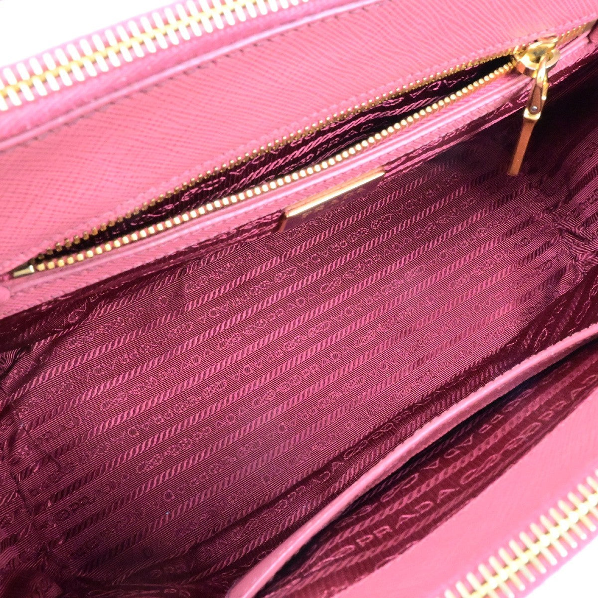 PRADA Logo Saffiano 2Way Shoulder Hand Bag Leather Pink GHW 21YH040