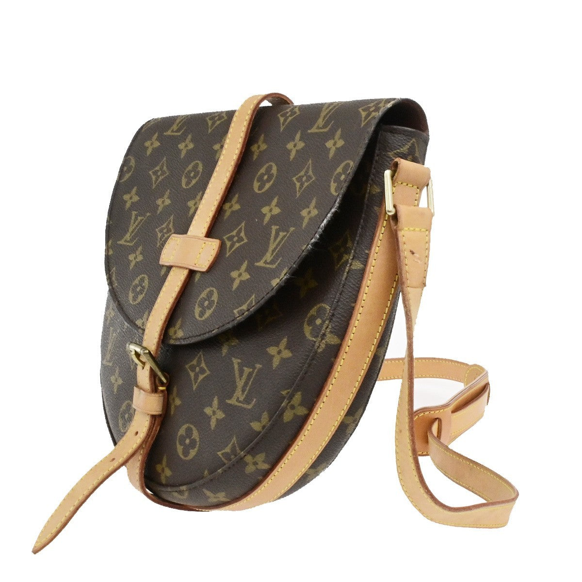 LOUIS VUITTON Chantilly GM Shoulder Bag Monogram Leather Brown M51232 84YH044