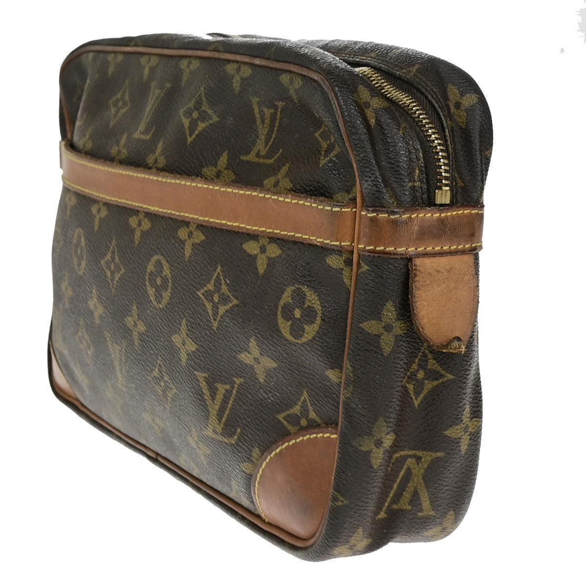 LOUIS VUITTON Compiegne 28 Clutch Hand Bag Monogram Leather Brown M51845 66YG803