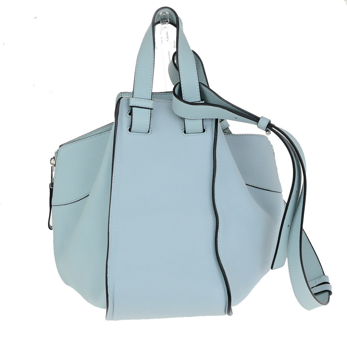 LOEWE Logo Hammock 2Way Shoulder Hand Bad Leather Light Blue SHW Spain 43RK865