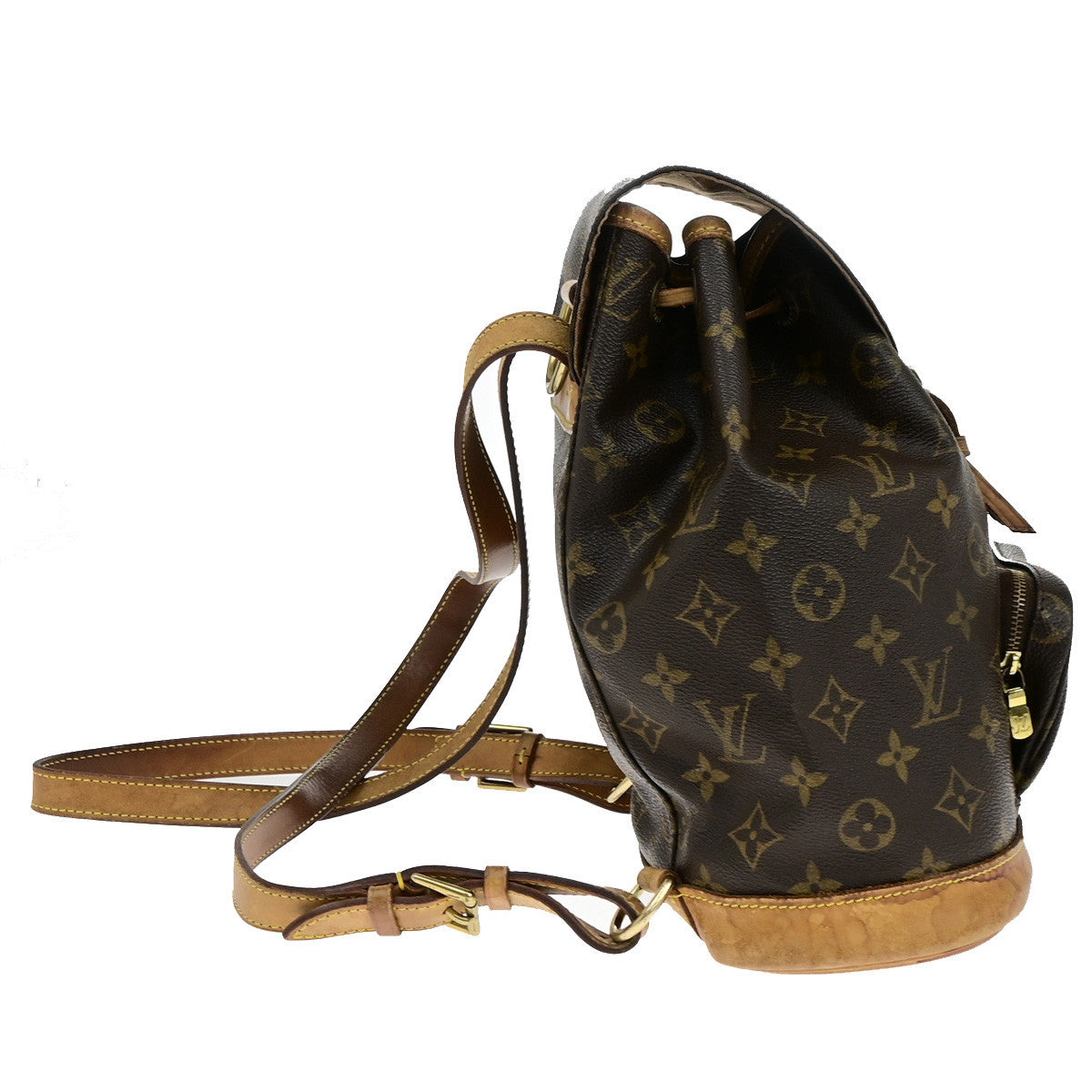 LOUIS VUITTON Montsouris MM Backpack Bag Monogram Leather Brown M51136 72YG856