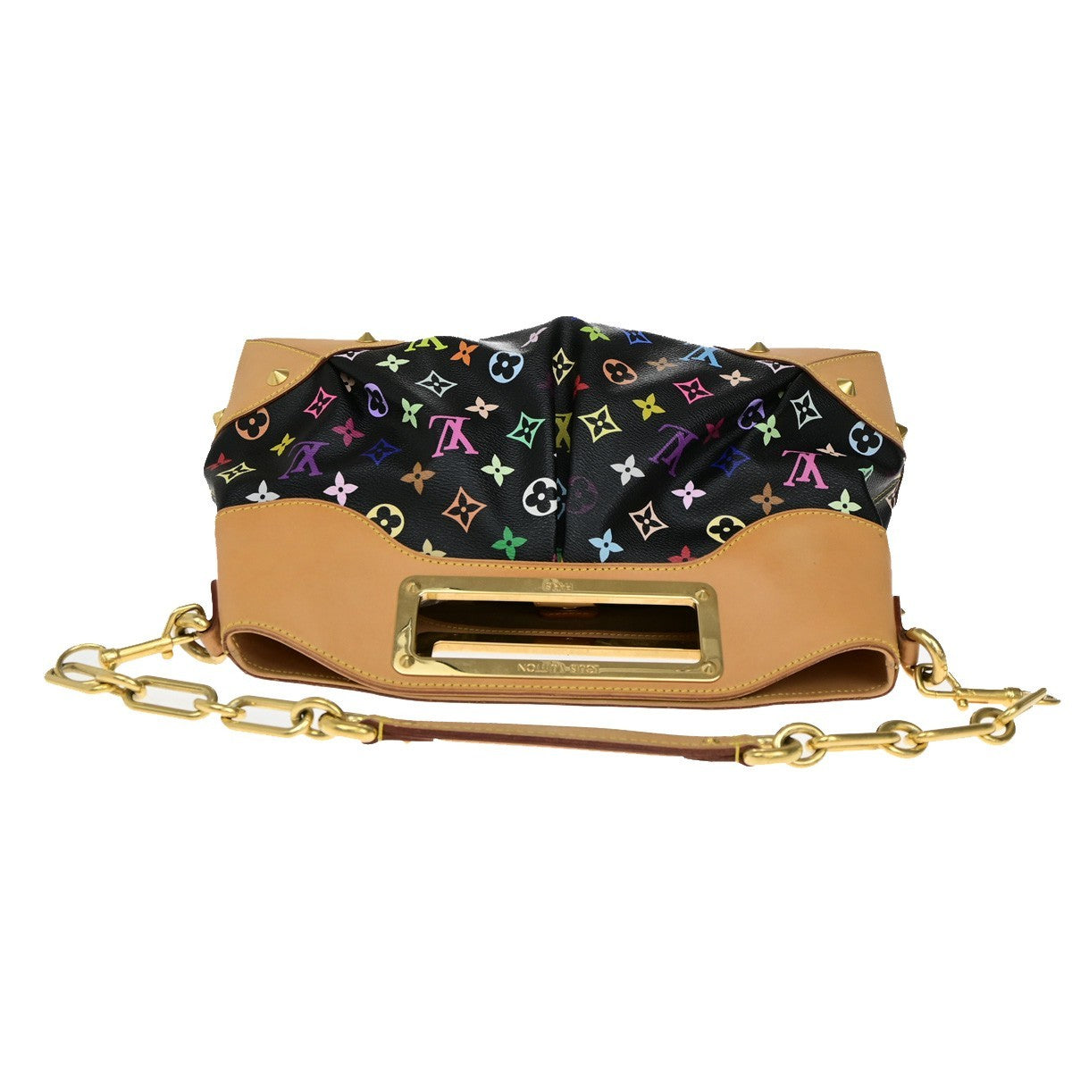 LOUIS VUITTON Judy MM 2Way Chain Hand Bag Monogram Multi Black M40256 651RL048