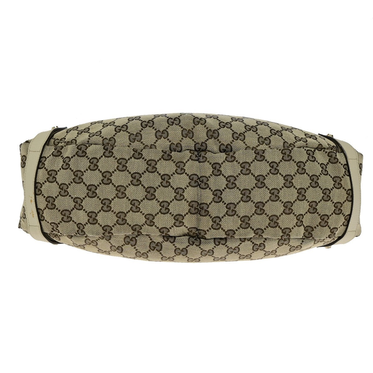GUCCI Logo Abbey GG Pattern Shoulder Tote Bag Canvas Leather Brown GHW 76YH006