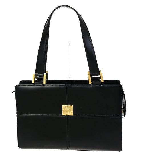 YVES SAINT LAURENT YSL Logo Shoulder Bag Leather Black Gold GHW 39YG825