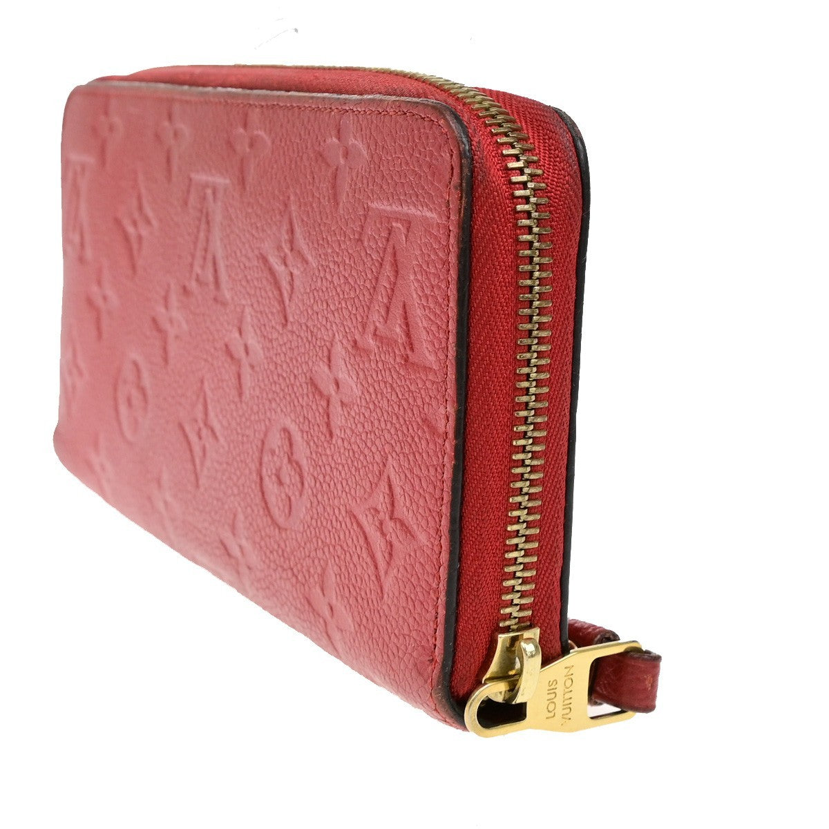 LOUIS VUITTON Zippy Wallet Long Purse Monogram Empreinte Red M63691 31YH020