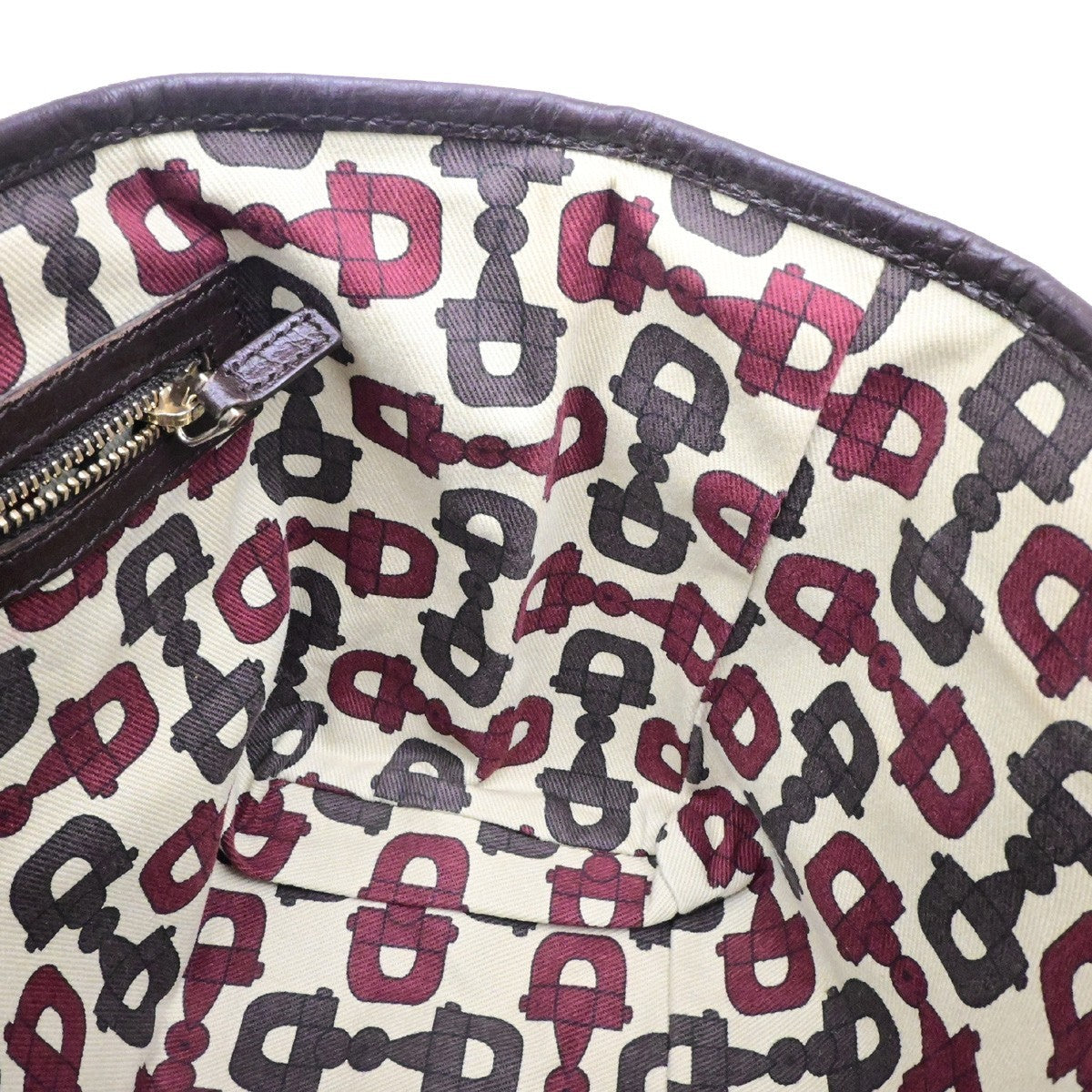 GUCCI Logo Sherry GG Pattern Hand Bag Canvas Leather Brown Italy 85YH035