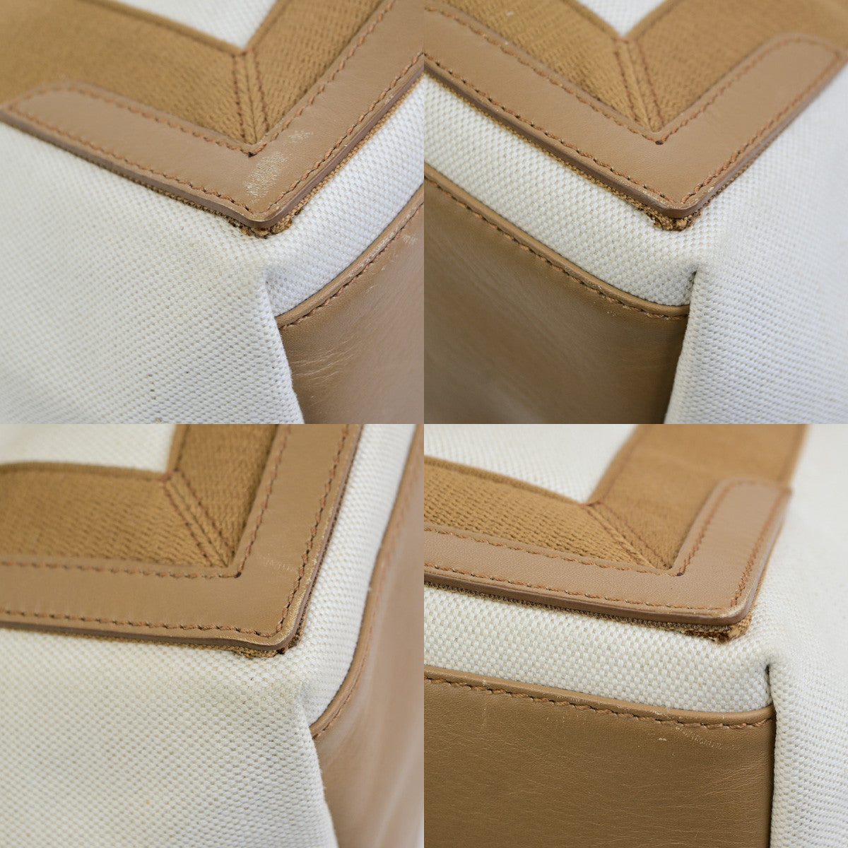 BALENCIAGA Navy Cabas S Shoulder Tote Bag Canvas Leather Brown 79YG892