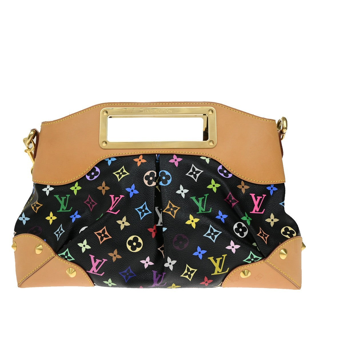 LOUIS VUITTON Judy MM 2Way Chain Hand Bag Monogram Multi Black M40256 651RL048