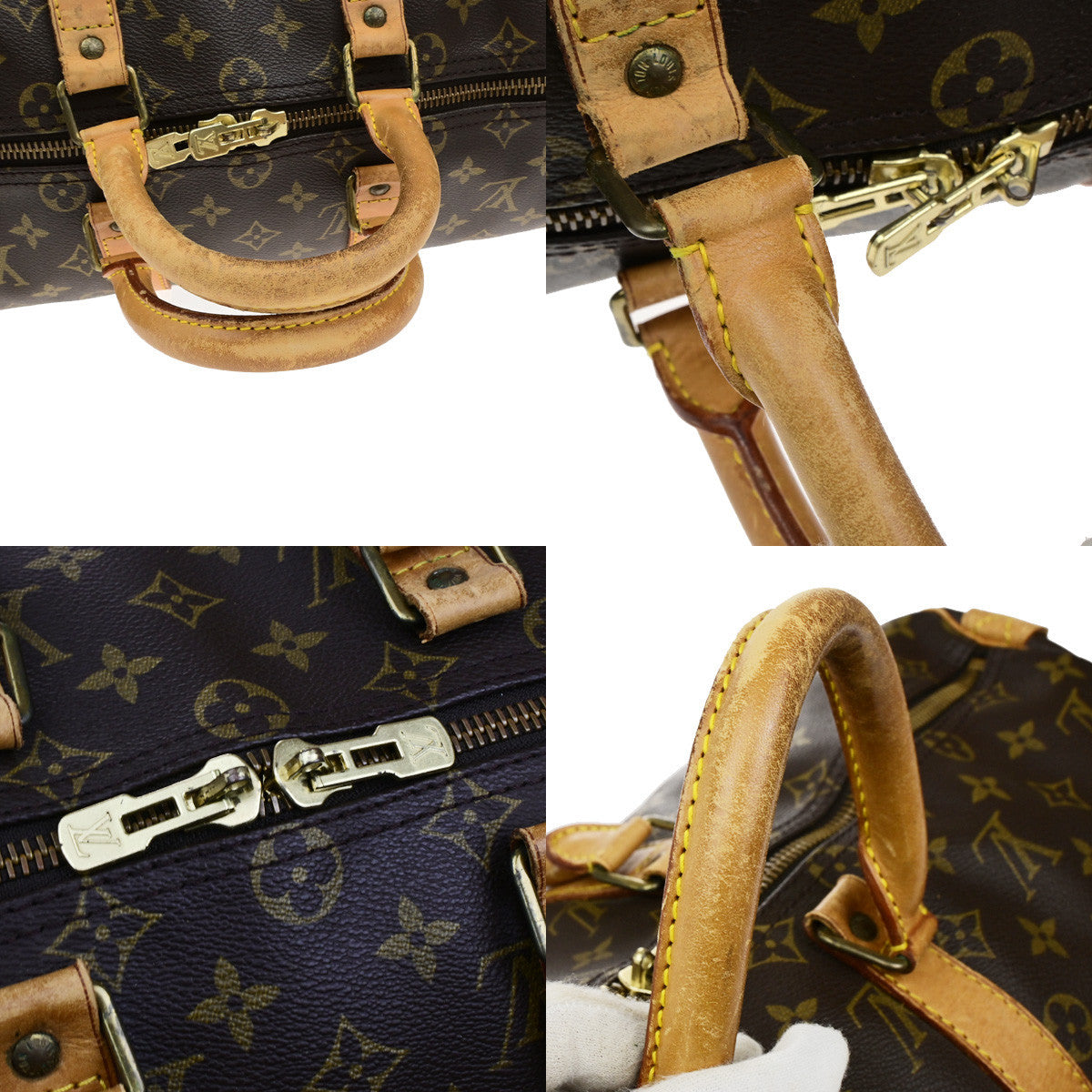 LOUIS VUITTON Keepall 45 Travel Hand Bag Monogram Leather Brown M41428 34YG943