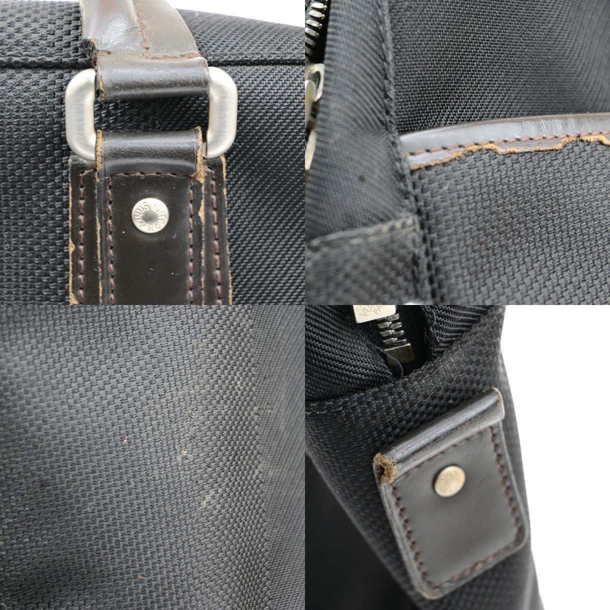 LOUIS VUITTON Yak Business Hand Bag Damier Geant Leather Black M93082 62YH032