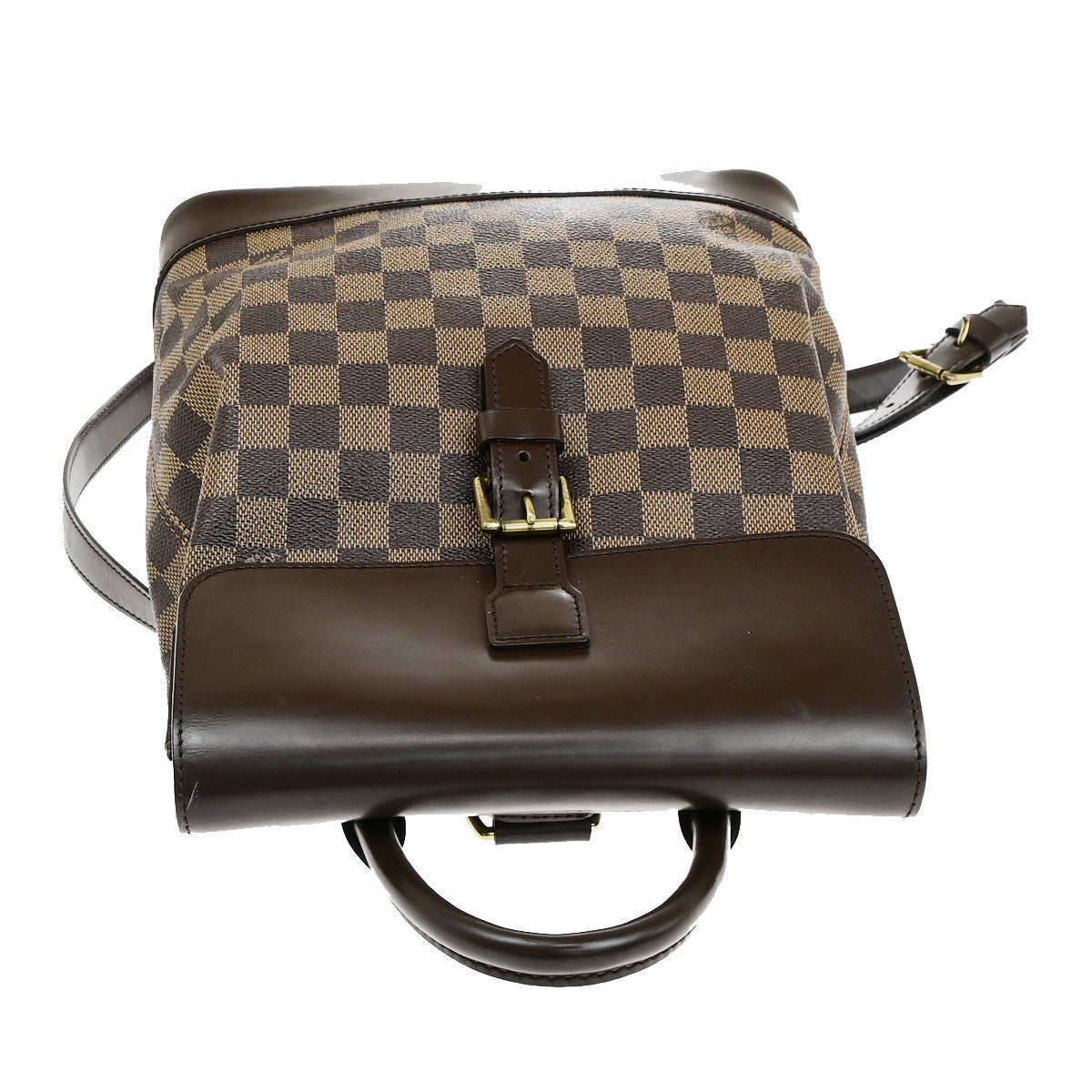LOUIS VUITTON Logo Soho Backpack Bag Damier Ebene Leather Brown N51132 53YG850