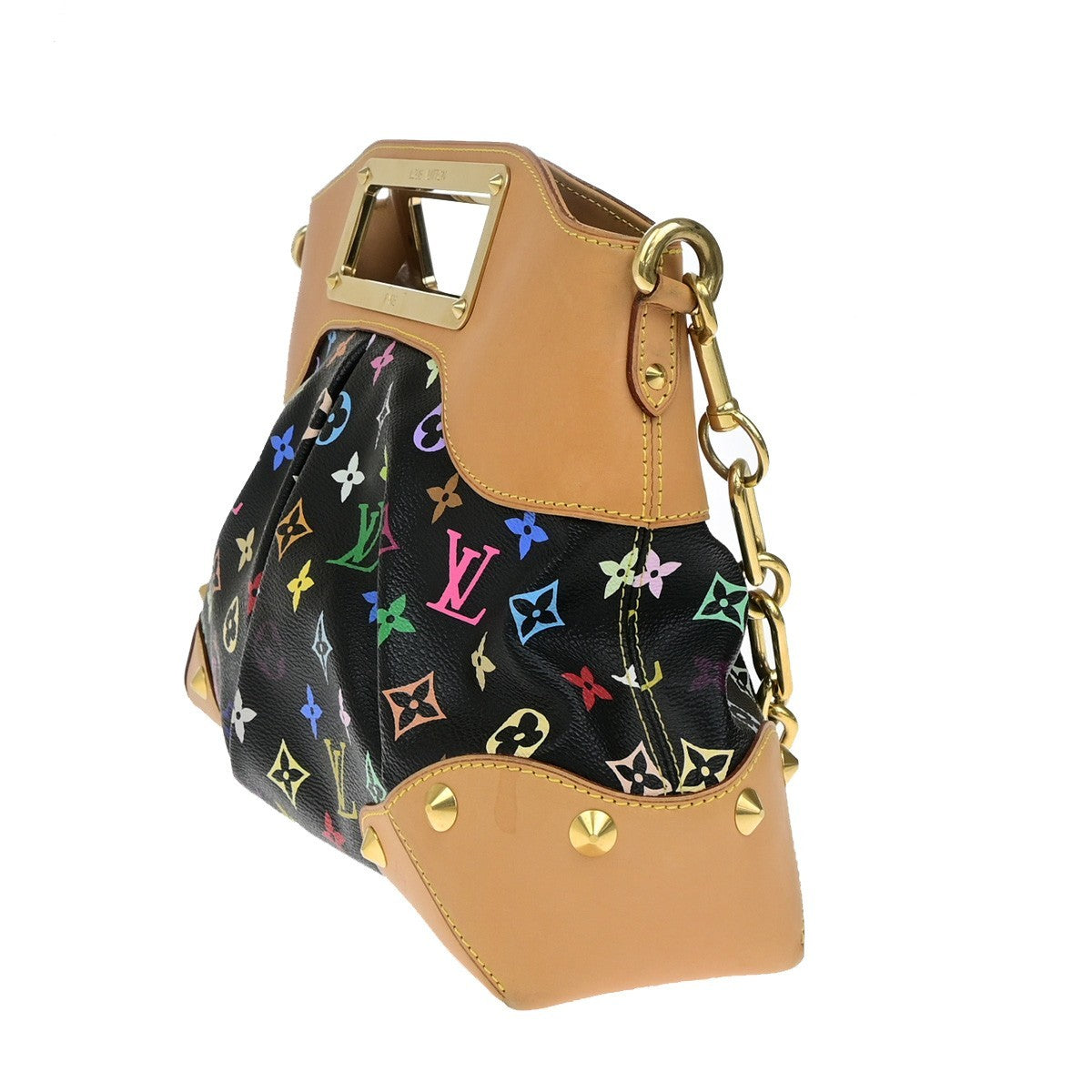 LOUIS VUITTON Judy MM 2Way Chain Hand Bag Monogram Multi Black M40256 651RL048