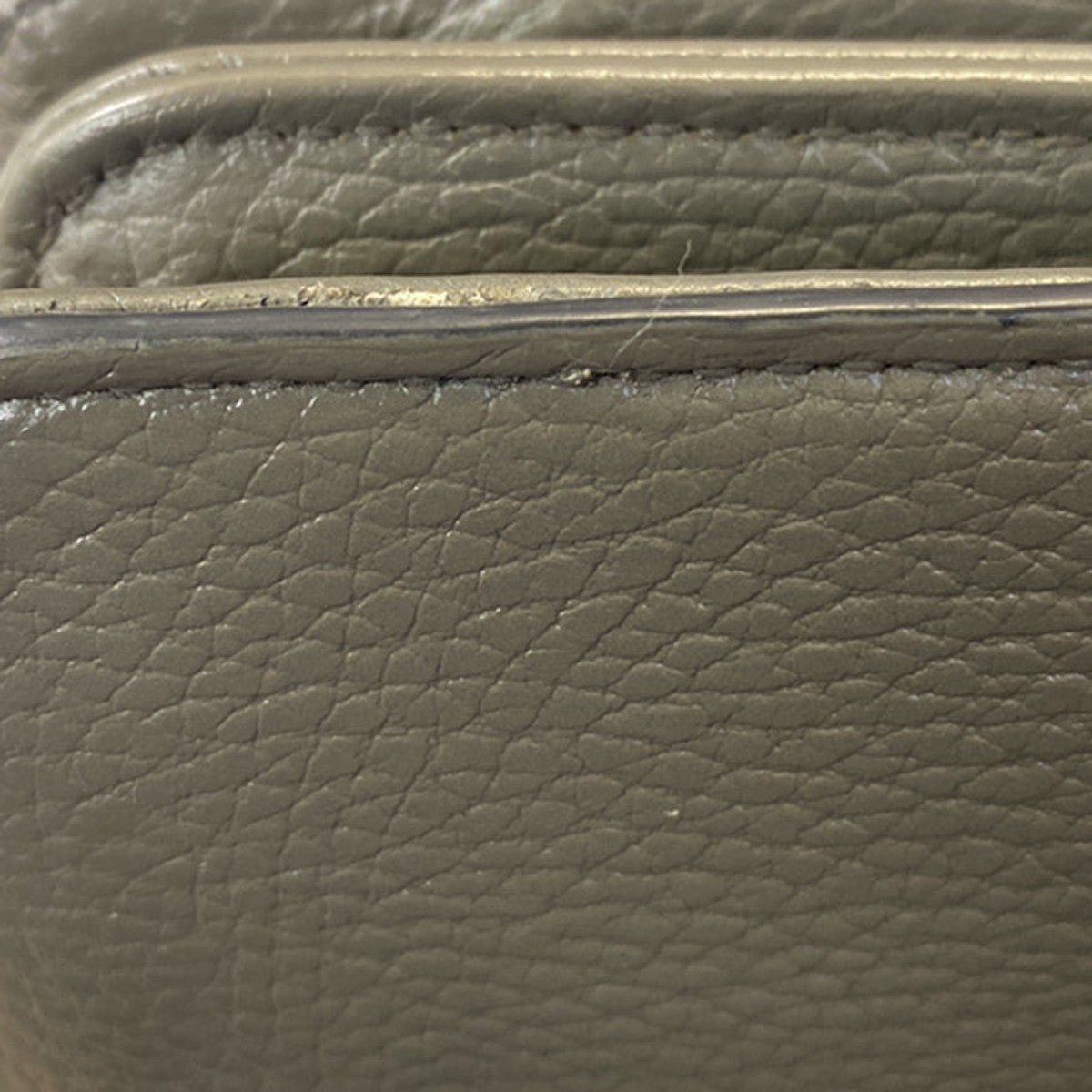 GUCCI Logo Interlocking G Chain Shoulder Bag Leather Gray GHW Italy 52YH025