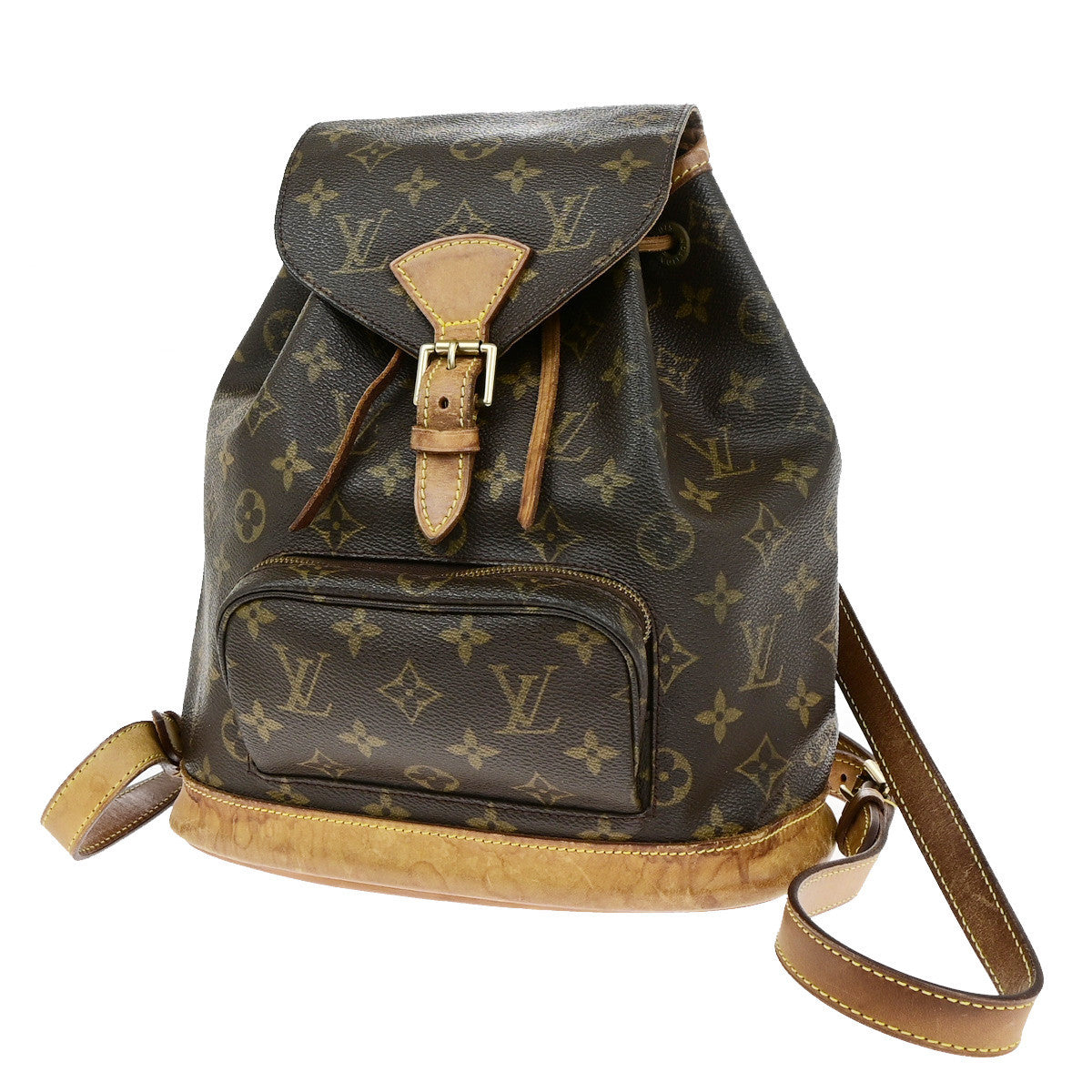 LOUIS VUITTON Montsouris MM Backpack Bag Monogram Leather Brown M51136 72YG856
