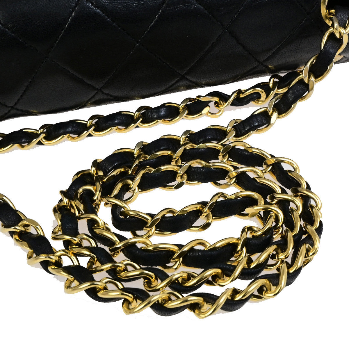 CHANEL CC Matelasse 27 Chain Shoulder Bag Lambskin Leather Black GHW 391RK860