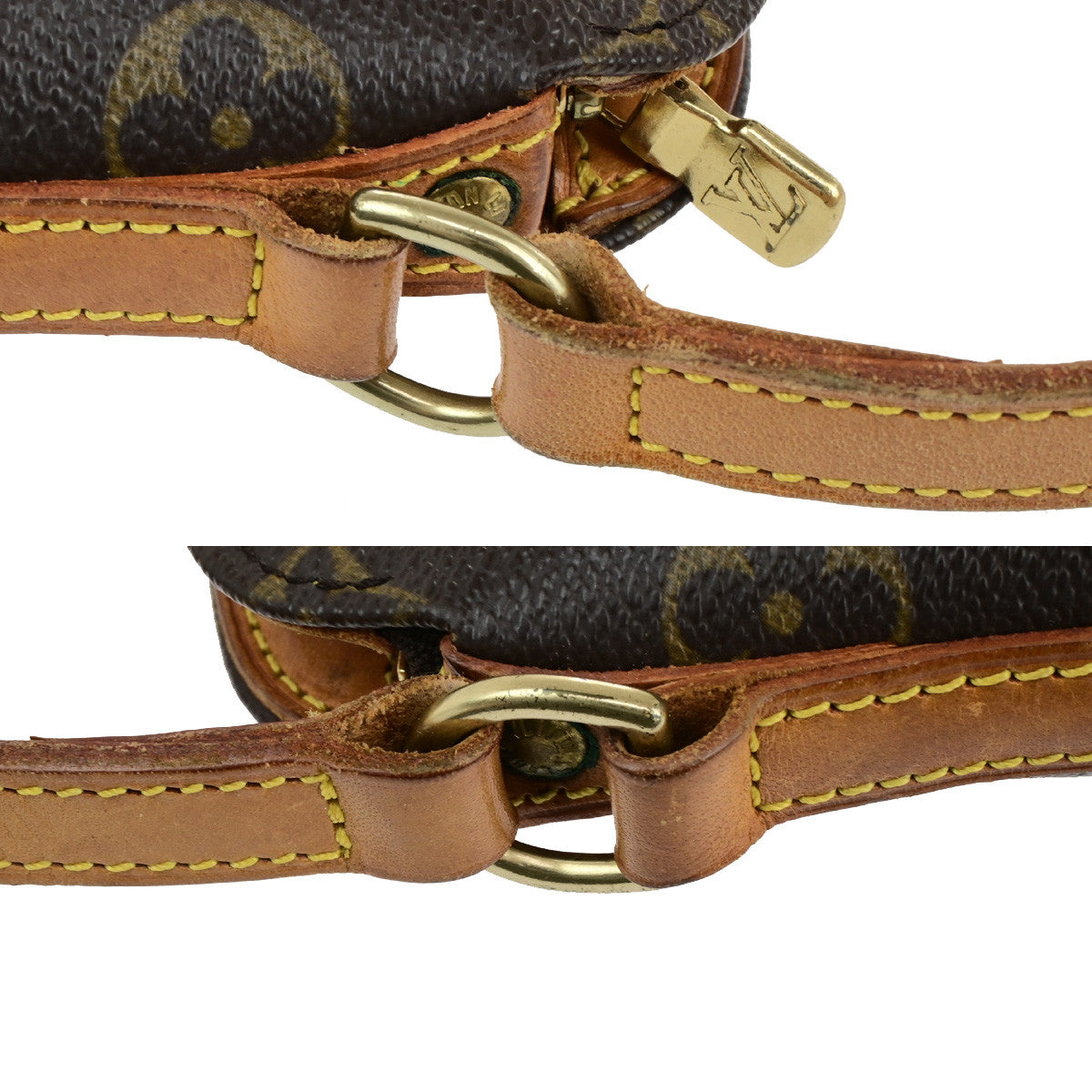 LOUIS VUITTON Logo Drouot Shoulder Bag Monogram Leather Brown M51290 75KA502