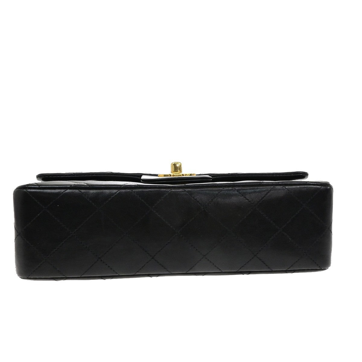 CHANEL CC Matelasse 23 Double Flap Chain Shoulder Bag Leather Black GHW 702RL060
