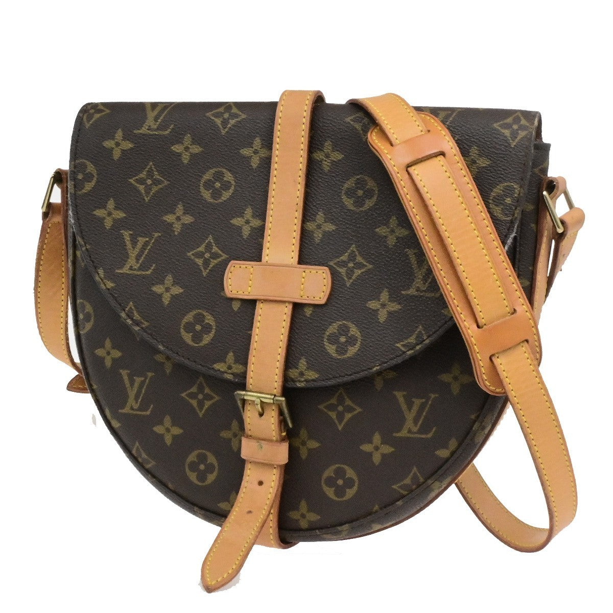 LOUIS VUITTON Chantilly GM Shoulder Bag Monogram Leather Brown M51232 84YH044