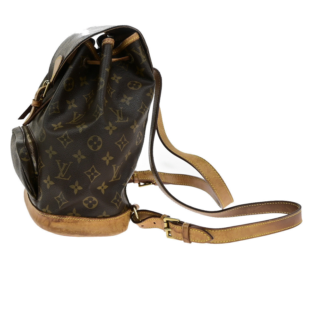LOUIS VUITTON Montsouris MM Backpack Bag Monogram Leather Brown M51136 72YG856
