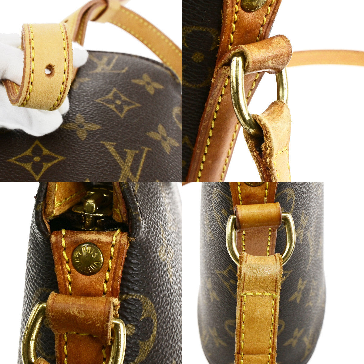 LOUIS VUITTON Logo Drouot Shoulder Bag Monogram Leather Brown M51290 75KA503