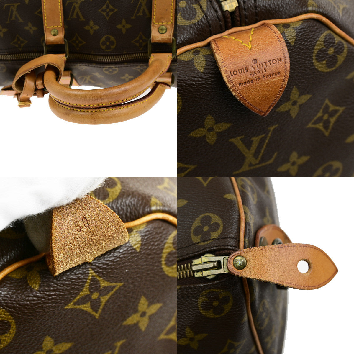 LOUIS VUITTON Keepall 50 Travel Hand Bag Monogram Leather Brown M41426 83YG863