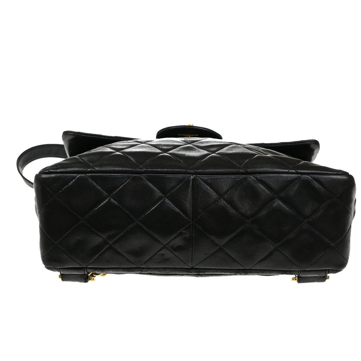 CHANEL CC Logo Matelasse Chain Backpack Bag Leather Black GHW Vintage 357RK884