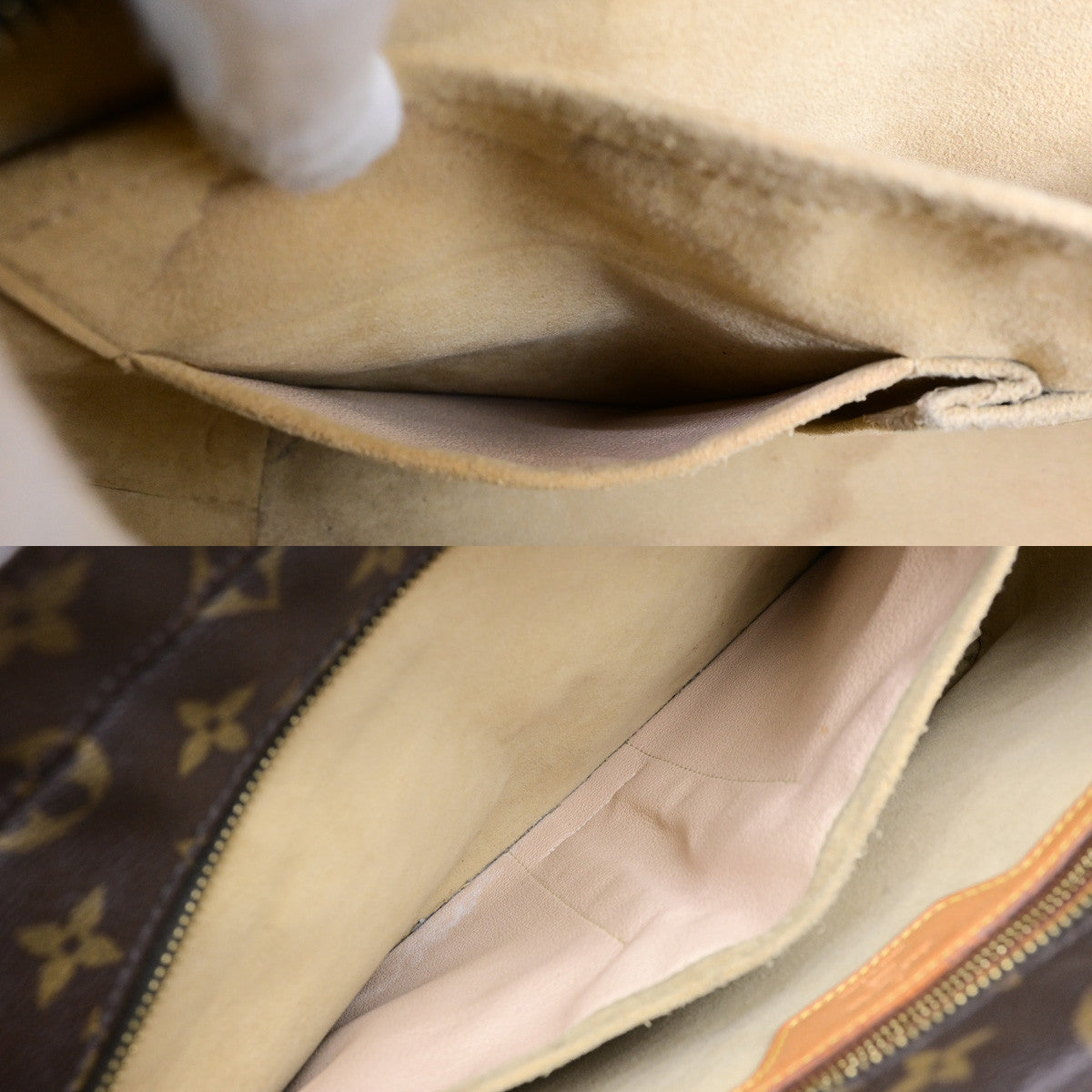 LOUIS VUITTON Logo Luco Shoulder Tote Bag Monogram Leather Brown M51155 34YG857