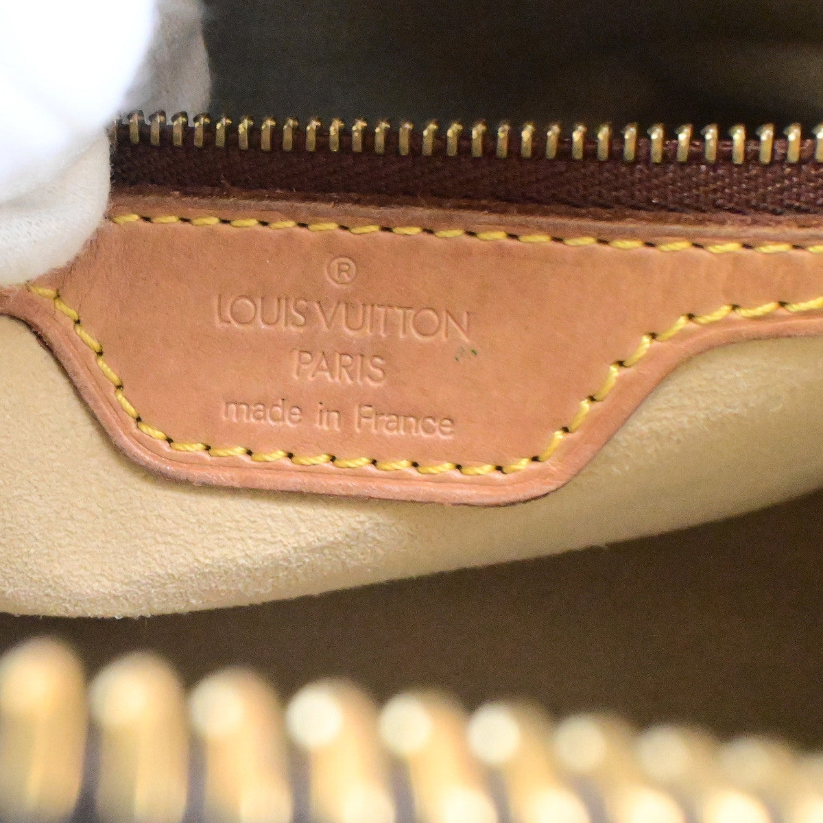 LOUIS VUITTON Logo Looping GM Shoulder Bag Monogram Leather Brown M51145 31SJ620