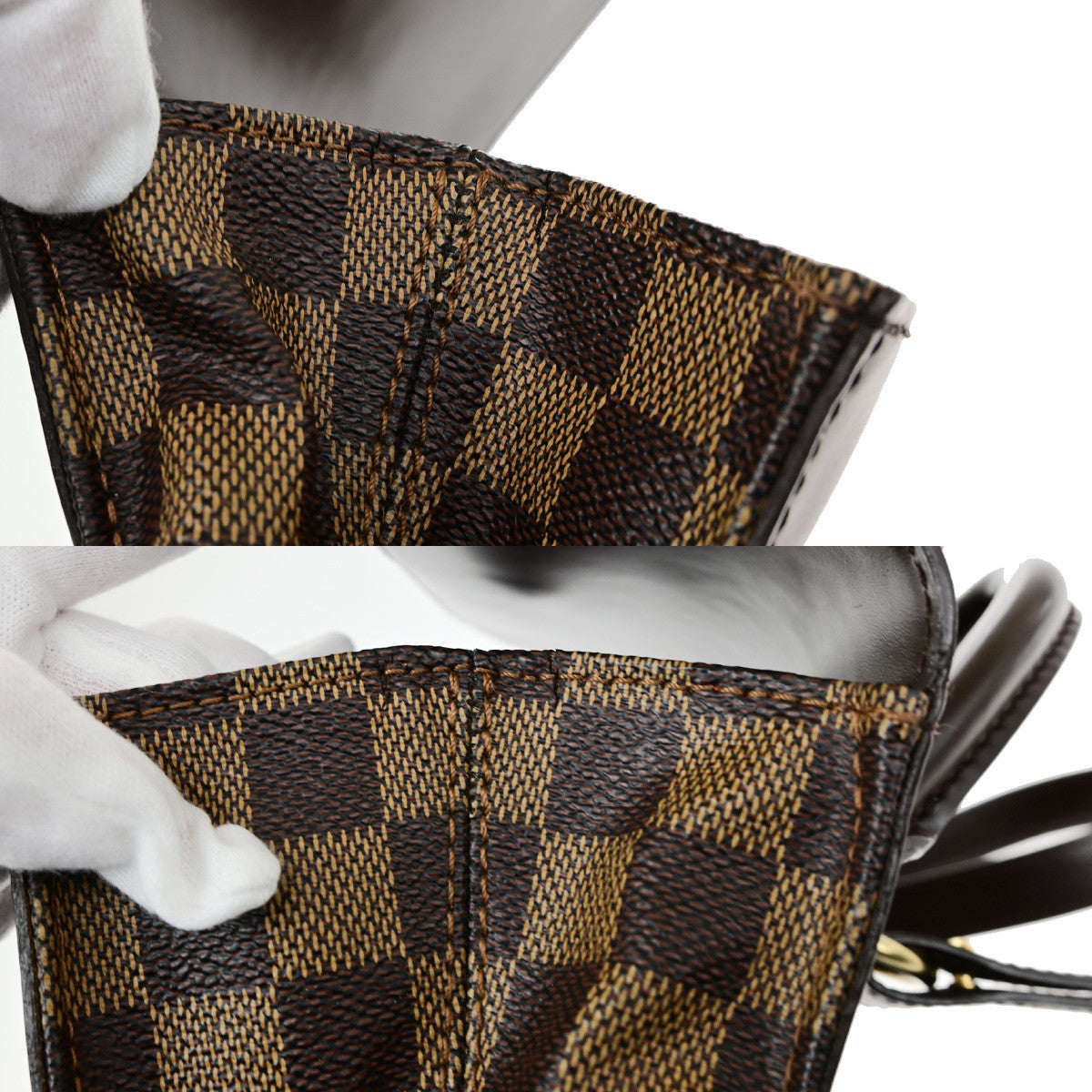 LOUIS VUITTON Logo Soho Backpack Bag Damier Ebene Leather Brown N51132 53YG850