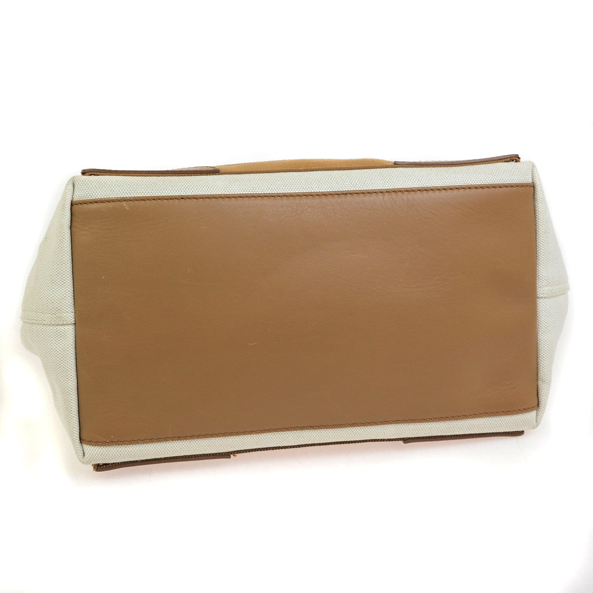 BALENCIAGA Navy Cabas S Shoulder Tote Bag Canvas Leather Brown 79YG892