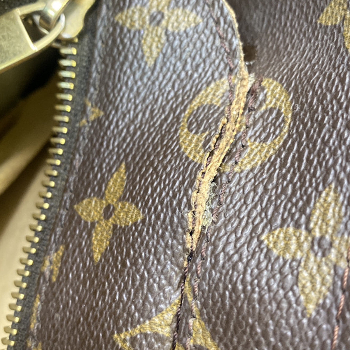 LOUIS VUITTON Logo Luco Shoulder Tote Bag Monogram Leather Brown M51155 34YG857