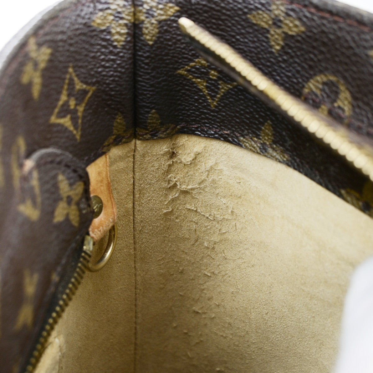 LOUIS VUITTON Logo Luco Shoulder Tote Bag Monogram Leather Brown M51155 34YG857