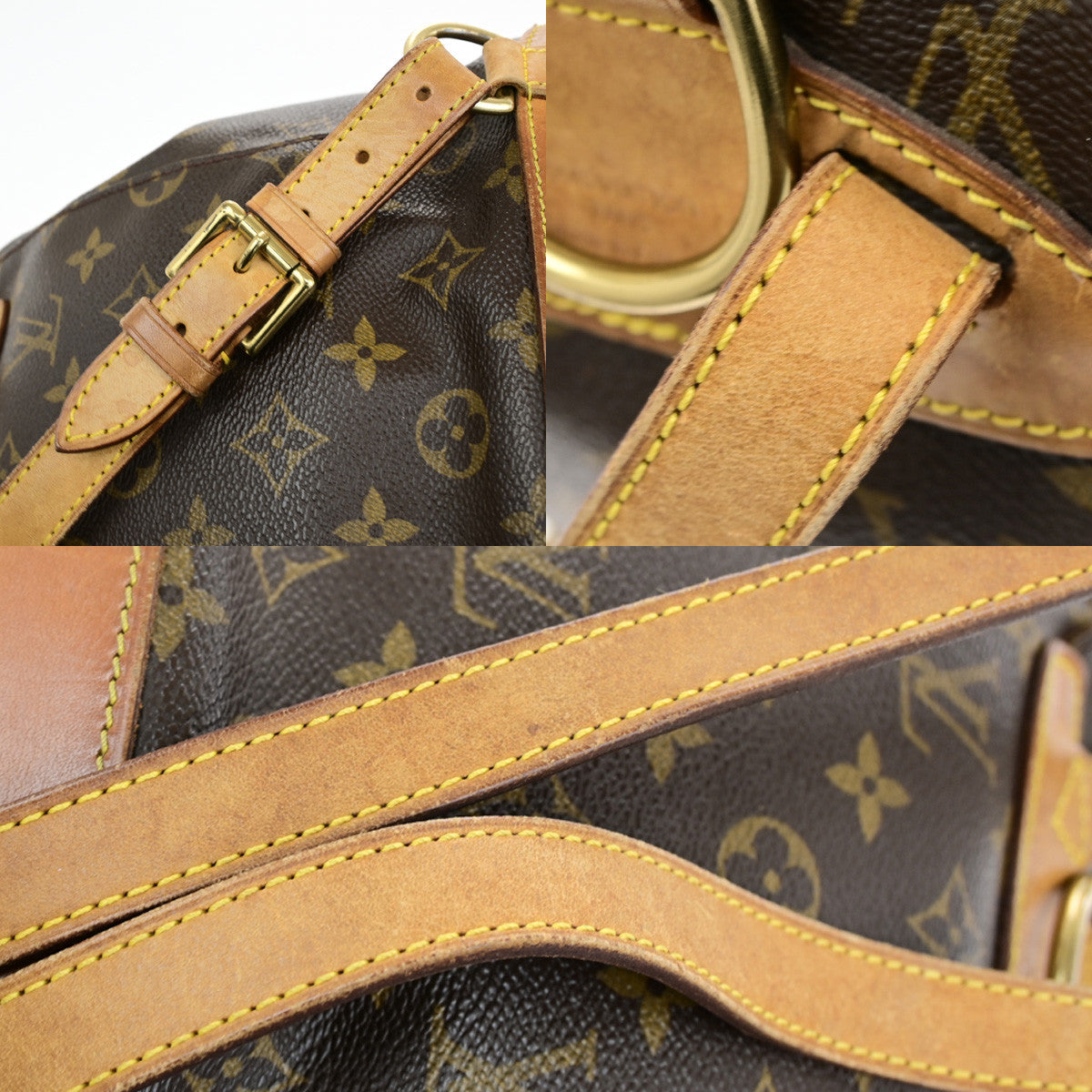 LOUIS VUITTON Montsouris MM Backpack Bag Monogram Leather Brown M51136 72YG856