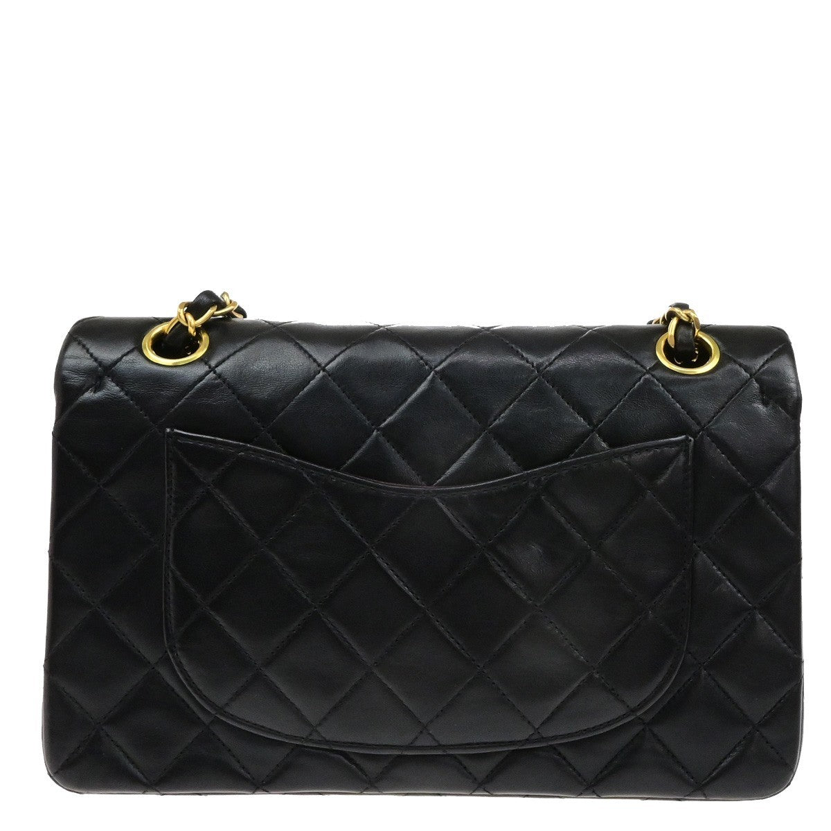 CHANEL CC Matelasse 23 Double Flap Chain Shoulder Bag Leather Black GHW 702RL060