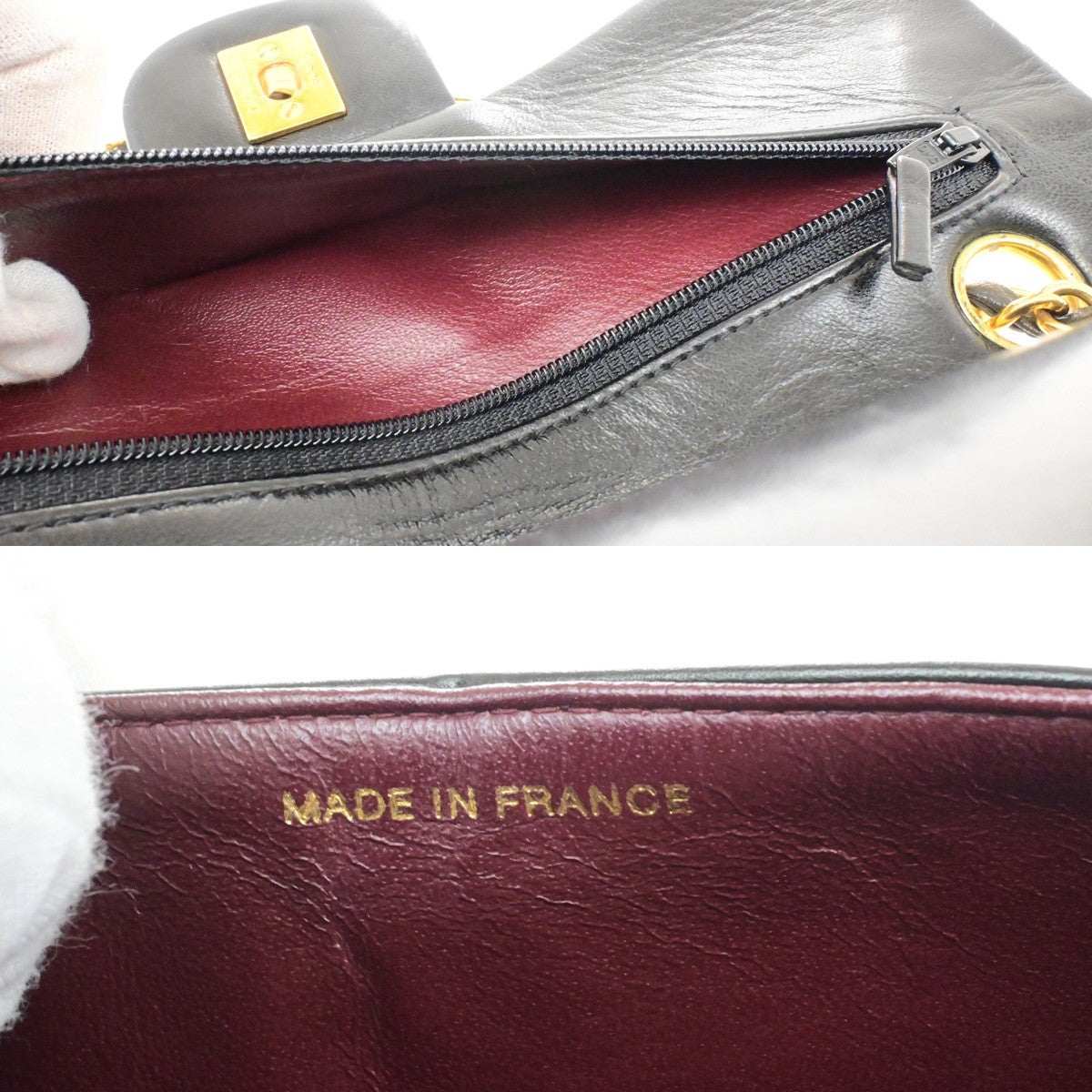 CHANEL CC Matelasse 23 Double Flap Chain Shoulder Bag Leather Black GHW 702RL060
