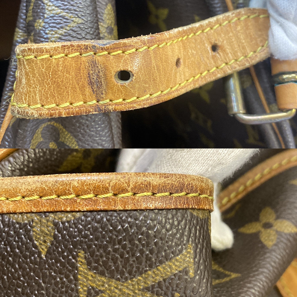LOUIS VUITTON Logo Saumur 30 Shoulder Bag Monogram Leather Brown M42256 64YG854