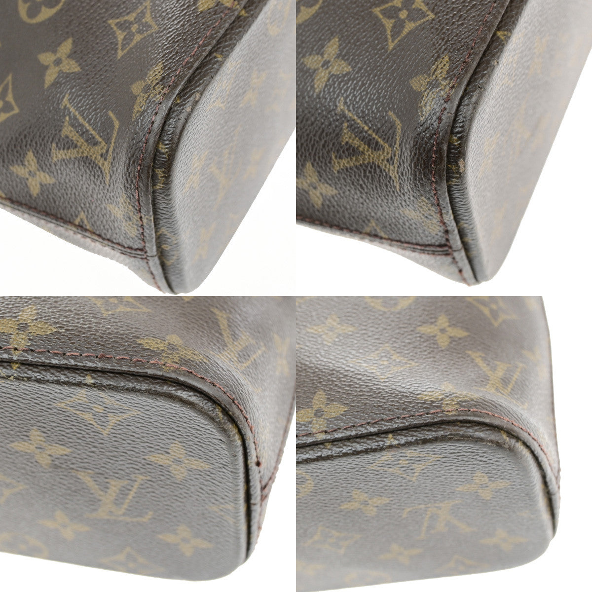 LOUIS VUITTON Logo Luco Shoulder Tote Bag Monogram Leather Brown M51155 34YG857